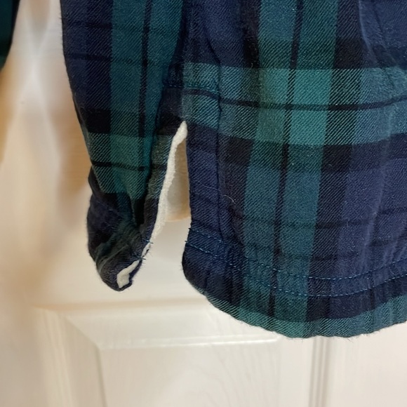 LL Bean Fleece Lined Scotch Plaid Flannel Shirt Shacket Medium - Picture 7 of 10